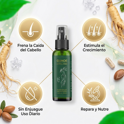 Elixir OUHOE 100ml con Ginseng – Crecimiento Capilar, Fortalecimiento y Control de Caída